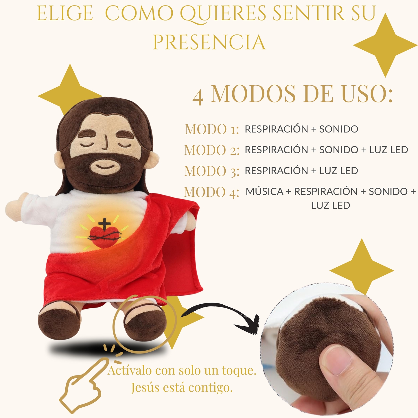 Peluche Jesús Contigo – Tu Refugio Anti-Estrés Diario