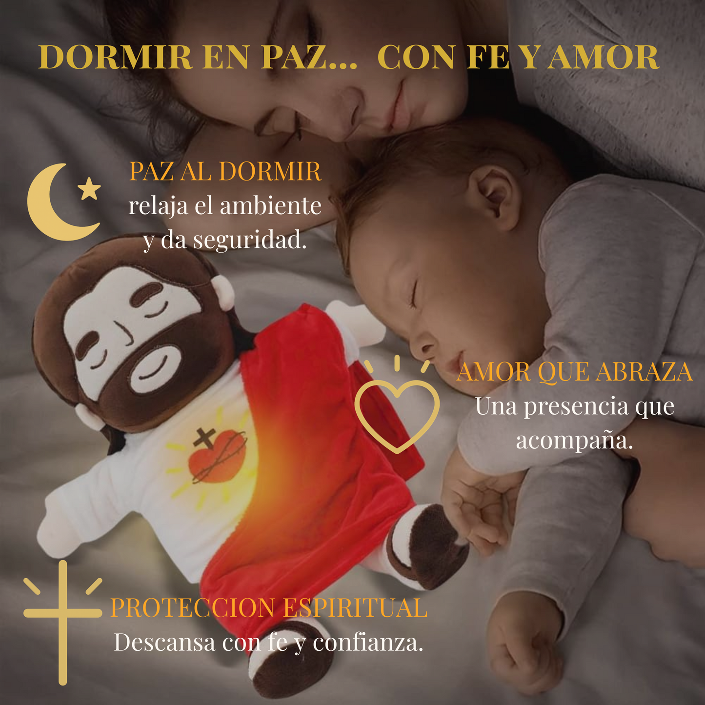 Peluche Jesús Contigo – Tu Refugio Anti-Estrés Diario